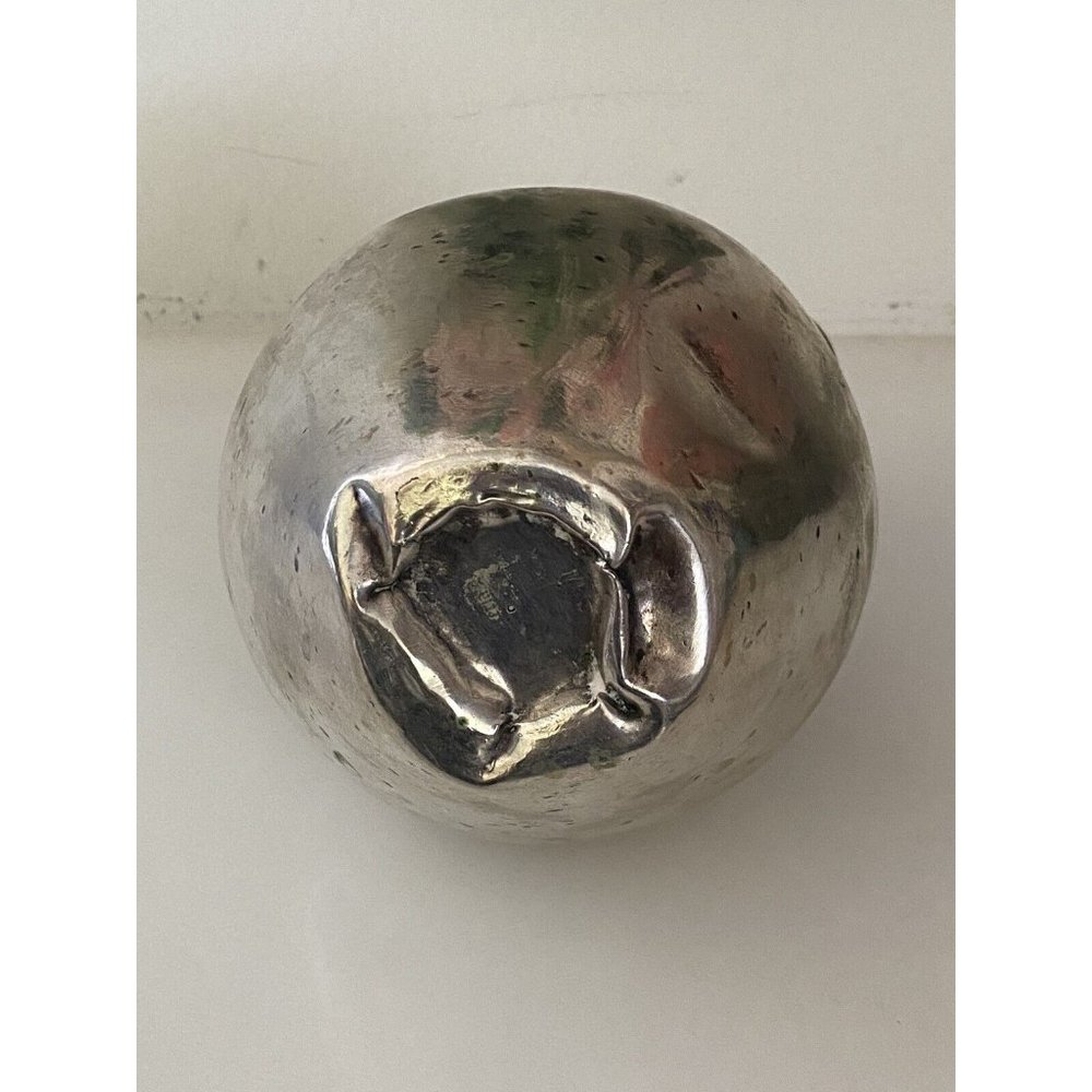 Vtg Metal Silver Color Gargoulette Jug or Botijo Water‎ Oil Jug Pitcher Handmade - Picture 7 of 16